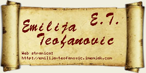 Emilija Teofanović vizit kartica